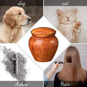 Urne funéraire personnalisée pour animaux de compagnie, en céramique blanche et grise, <span class=keywords><strong>avec</strong></span> empreinte de patte, doublure en tissu, logo personnalisé, cadeau de condoléances pour chats et chiens - Product Image 5