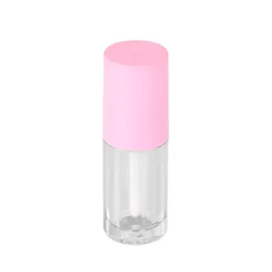 3Ml Mini Roze Deksel Clear Lege Plastic Custom Lipgloss Tube Met Wand Private Label Lipgloss Containers Buis verpakking