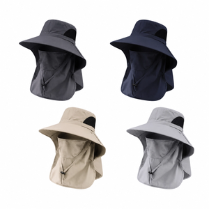 Sombrero de Protección Solar Ligero de Nailon con Logotipo Personalizado, Ala Ancha, Solapa para el Cuello, Gorra Deportiva para Jardinería, Sombrero de Pescador - Product Image 2