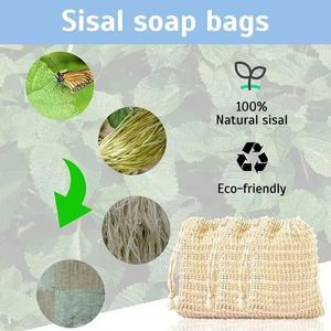 Sac à savon écologique naturel zéro déchet, sac à savon moussant et exfoliant avec pochette en maille exfoliante pour la salle de bain, forme carrée - Product Image 6