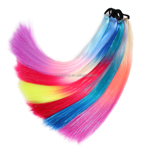 Cola de Caballo Jumbo de 26 ", coleta con purpurina y banda de goma, cola de caballo sintética para niños, fiesta de Cosplay - Product Image 3