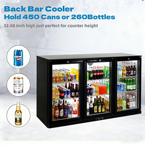 Nueleand NE-300C Black Stainless Steel Digital Display Cocktail Cooler Fridge 330L Capacity 2~10 Temperature <b>Range</b> - Product Image 3