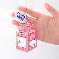 Porte-clés en acrylique transparent de dessin animé, porte-clés à secouer imprimé sur mesure, créez votre propre breloque à secouer