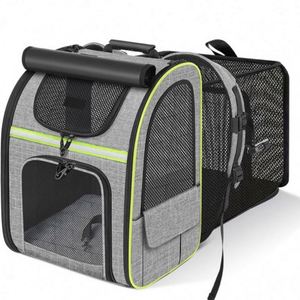 Sac à dos de voyage extensible et durable pour animaux de compagnie, respirant et portable, avec ouvertures frontales pour chiens et chats - Product Image 6