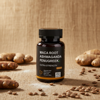 Capsules OEM Maca Ashwagandha Fenugrec 60 unités – Soulagement du stress, soutien de l'humeur et de l'énergie, bien-être à base de plantes, marque privée