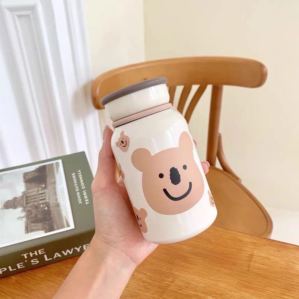 300ml milk thermos cup-bear head sticker