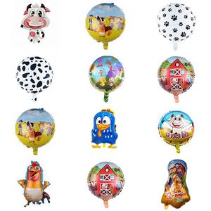 Animal Cartoon Pattern Farm Theme Birthday <b>Decor</b> Set Party Supplies 18 Inch Foil <b>Balloon</b> for Schulkind - Product Image 1