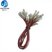 Kabel Terminal Spade Pria Merah Hitam PVC, Kabel Harness Kustom AWG & Panjang untuk Peralatan, Adaptor, LED, Koneksi Internal Mainan