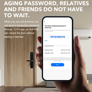TUYA Smart <strong>Door</strong> Lock Aluminum Fingerprint Digital Handle Keyless Smart Lock Smart Home Hotel Waterproof <strong>Door</strong> Lock - Product Image 5