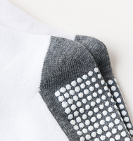 Chaussettes décontractées en coton antidérapantes pour enfants, lot de 2 paires, semelle noire, dessus blanc, pour filles et garçons, respirantes, tricotées, vente en gros
