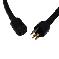 Conector Subacuático de Alta Corriente YingDiGe, Resistente al Agua de Alta Profundidad, Cable Macho de 6 Pines, Estándar IP68, Latón con Baño de Oro, Aleación de Titanio
