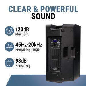 RQSONIC CDQ12TD3 1000W RMS Enceinte amplifiée en plastique, système de sonorisation PA pour studio et scène, enceintes actives professionnelles de <span class=keywords><strong>12</strong></span> pouces - Product Image 2