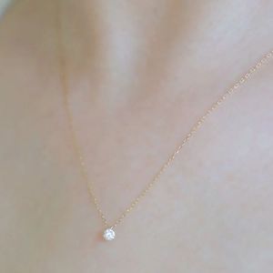 Xinfly Classic 0.15ct Diamond <b>Necklace</b> for Women 6-Claw Setting 18k Gold Fine Jewelry - Product Image 3