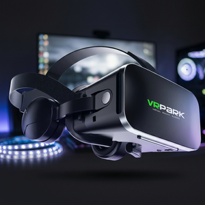 แว่นตา VR 3 มิติ รุ่น J50 เลนส์โพลาไรซ์แบบแอสเฟียริก รองรับหน้าจอขนาด 50"-80" สีขาว/ดำ วัสดุ ABS+หนัง ใช้งานร่วมกับสมาร์ทโฟนได้ - Product Image 2
