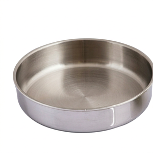 Bandeja Redonda para Hornear de Acero Inoxidable de Grado Alimenticio, Bandeja Metálica Resistente con Superficie de Espejo para Hornear Pasteles y Pizzas - Product Image 1