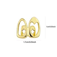 Grillz Dentaires Hip Hop Cœur Creux, Dorés, Double Teinte Brillante, Bijoux Dentaires Cool pour Femmes Hommes, Accessoires de Dents de Vampire à Porter au Quotidien