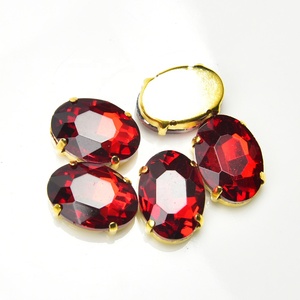 Ovaal Glas Naait Strass Met Gouden Klauwzetting Kristallen Knop Met Gaten Voor Kledingstukken Sieraden Trouwjurk Accessoires - Product Image 5