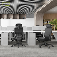 Chaise de bureau moderne confortable et ergonomique, réglable, avec dossier haut, pivotante, en maille, pour ordinateur