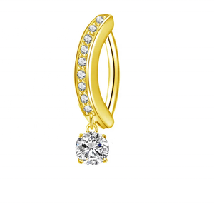 ASTM F136 titanio 14G anello <span class=keywords><strong>ombelico</strong></span> con zircone cubico a goccia penzoloni Clicker <span class=keywords><strong>ombelico</strong></span> anello Sexy donna Piercing gioielli - Product Image 4