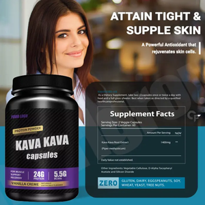 Etiqueta privada Suplemento alimenticio saludable kavalactonas kava Extracto de raíz 30% cápsulas de kava - Product Image 4