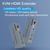 NUEVO 4K 120M KVM HDMI Extender con HDMI Loop out Transmisor Receptor IR a través de Cat6 RJ45 Cable de red para PC Mouse Video Keyboard