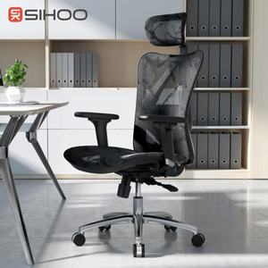 Silla de Oficina Ejecutiva SIHOO M57 con Respaldo Alto, Reposabrazos Ajustables en 3D, Silla de Trabajo Negra - Product Image 1