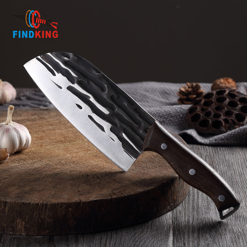 FINDKING Kitchen Outdoor Full Tang Handle 7 Inch Handmade Forged Chopper Kitchen Knife Stainless Steel Butcher Knife