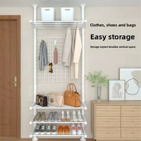 Porte-manteau modulaire télescopique antidérapant et flexible sans perçage pour entrée de magasin de vêtements, organisateur de vêtements au sol et au plafond