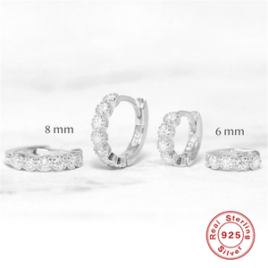 ต่างหูห่วง ROXI รุ่นมินิมอล ชุบทอง 18K เงินแท้ S925 ประดับเพชร CZ ขนาด 6 มม. - Product Image 2