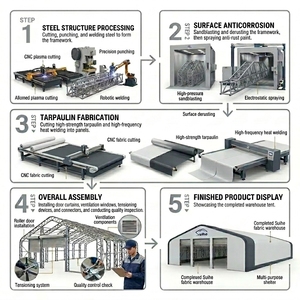 Carpa de Almacenamiento de Maquinaria de Gran Espacio Libre para Estacionamiento Centralizado y Reparación de Flotas de Vehículos de Construcción - Product Image 2