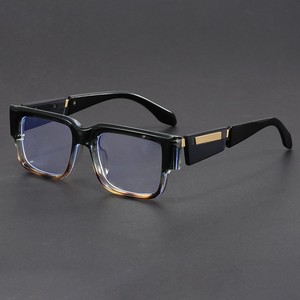 Retro siêu nhẹ Mens ánh sáng màu xanh Kính chống UV400 quang dày vuông màu xanh armazones de lentes - Product Image 2