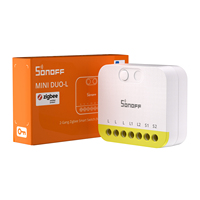 SONOFF MINI-ZB2GS-L Protokol Zigbee Tidak Memerlukan Kabel Netral MINI DUO-L Saklar Pintar Zigbee 2-Kanal Kontrol Saluran Ganda Dengan ZB