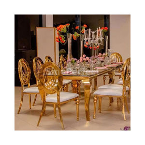 Good Quality Stainless Steel White Golden Portable Dinner <b>Chair</b> Fod Weddings Banquet <b>Chairs</b> Stackable Wedding Metal - Product Image 1