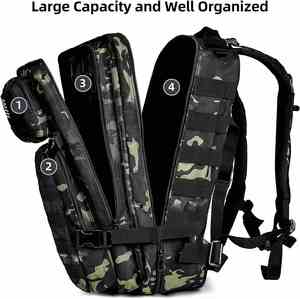 กระเป๋าเป้สะพายหลังลายพรางขนาดใหญ่ 45 ลิตร แบบ Molle 3P สำหรับกิจกรรมกลางแจ้ง กระเป๋าเดินทาง - Product Image 3