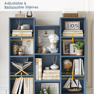 Estanterías de Madera para Libros, Estantería de Exhibición de Libros Azul Prusia, Mueble de Almacenamiento para Niños, Muebles de Oficina, Sala de Estar, Diseño Moderno 5+ - Product Image 5