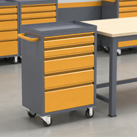 Chariot d'atelier portable moderne en acier avec 5 tiroirs, serrure à clé, garantie 3 ans pour garage et atelier, OEM