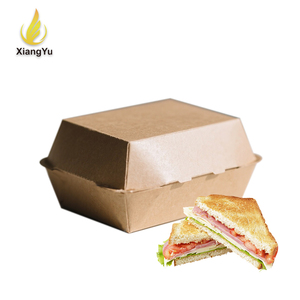 Caja <span class=keywords><strong>para</strong></span> Hamburguesas de <span class=keywords><strong>Papel</strong></span> Kraft Impresa Personalizada, Caja Cuadrada Ecológica <span class=keywords><strong>para</strong></span> Llevar con Cierre Seguro y Forro Antiderrames <span class=keywords><strong>para</strong></span> Hamburguesas con Salsas - Product Image 1