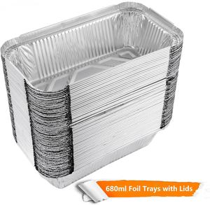50 100 200 Pack Wholesale Silver Thickened Disposable Aluminum <b>Foil</b> Takeaway <b>Food</b> Packaging <b>Containers</b> - Product Image 4