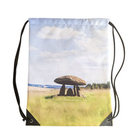Sac à cordon en polyester 210D de couleur unie, imperméable, en nylon, pour le sport en plein air, vente en gros
