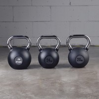 Kettlebells de compétition Power Tiger Steel avec poignée chromée, revêtement en caoutchouc, durables et écologiques