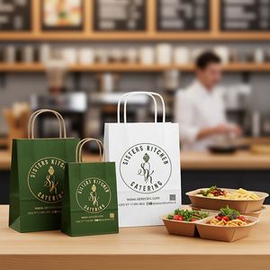 Modern Big Black Kraft <b>Paper</b> Bag for Restaurant Takeaway and Gift Packaging Custom Logo Factory Price - Product Image 3