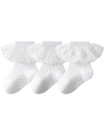 Chaussettes d'été décontractées en coton blanc à volants en dentelle pour nouveau-nés filles Xiangyi, fines, tricotées, sans couture, style Lolita pour bébés