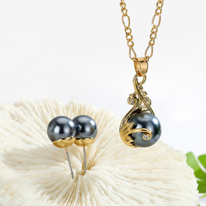 ฮาวายเครื่องประดับมุกชุดใบแฟชั่นสร้อยคอทองชุด - Product Image 2