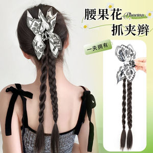 Cashew Flower Ponytail High Temperature Wire <b>Braid</b> <b>Wig</b> For Miss Artistic Retro Style - Product Image 3