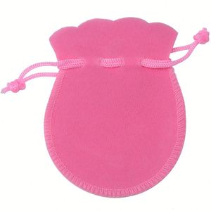 Pochette cadeau en velours ronde de 9*12 cm pour bijoux, avec impression de logo - Product Image 6