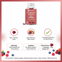Gummies de Vitamine B12 en Gros Sans Produits Pharmaceutiques Soutien Énergétique Concentration Mentale Santé du Système Nerveux Complément Alimentaire