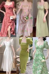 ชุดเดรสผู้หญิงสไตล์วินเทจ ลายลูกไม้ฉลุ  ขายส่ง ราคาสุดคุ้ม  ดีไซน์ปักลายดอกไม้  กระโปรงยาว  สำหรับฤดูร้อน - Product Image 2