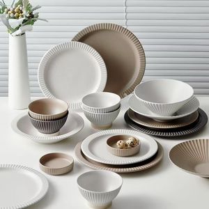 High Quality Good Price Elegant Design Brown Wholesale Luxury Western Grey Exquisite Bone Dinner Plate Ceramic Tableware - Product Image 6