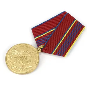 Fatto su ordinazione metallo personalizzato in rilievo logo 3d placcatura in oro premio medaglia russa sovietica russia in vendita