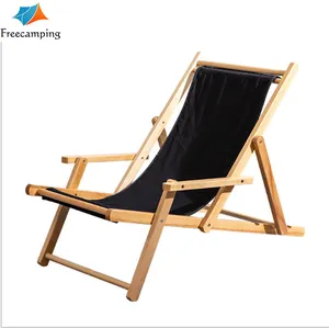 Chaise de plage à accoudoirs pliable, fauteuil en toile Oxford ajustable, Portable pour pause déjeuner, fauteuil de salon en bois